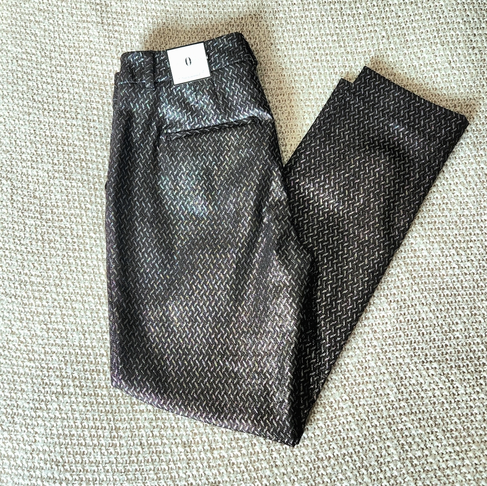 NWT- WHBM Metallic Slim Ankle Trousers- Size 0